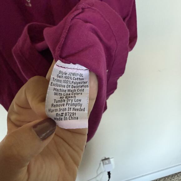 Johnny Was Womens Embroidered Top Large Maroon Short Sleeve Boho Quiet Luxury - Picture 4 of 6